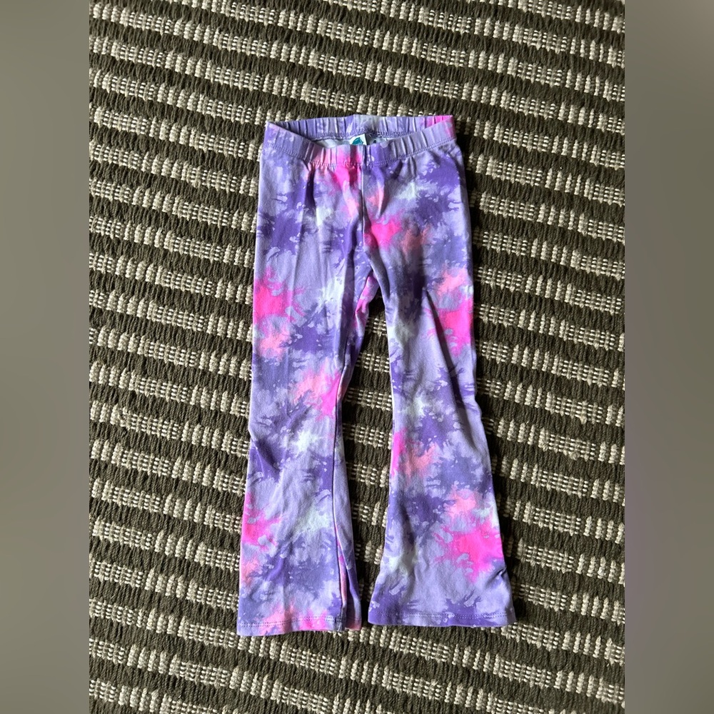 Vibrant Tie-Dye Kids bell bottom Pants - Pink and Purple